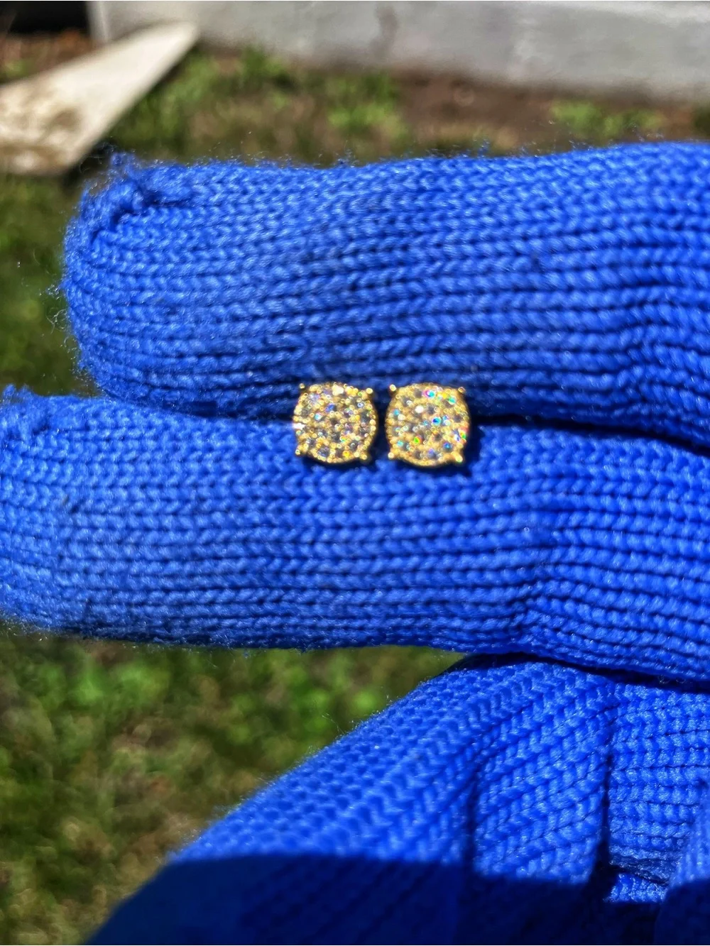 Brand New 925 Sterling Silver (Gold) Moissanite Earrings